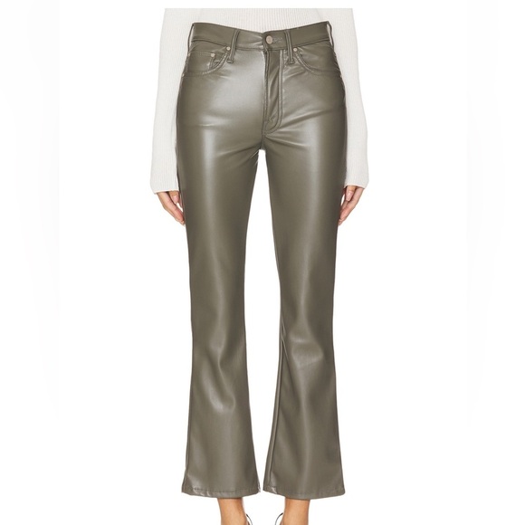 MOTHER Pants - MOTHER Olive vegan leather jeans EUC 30